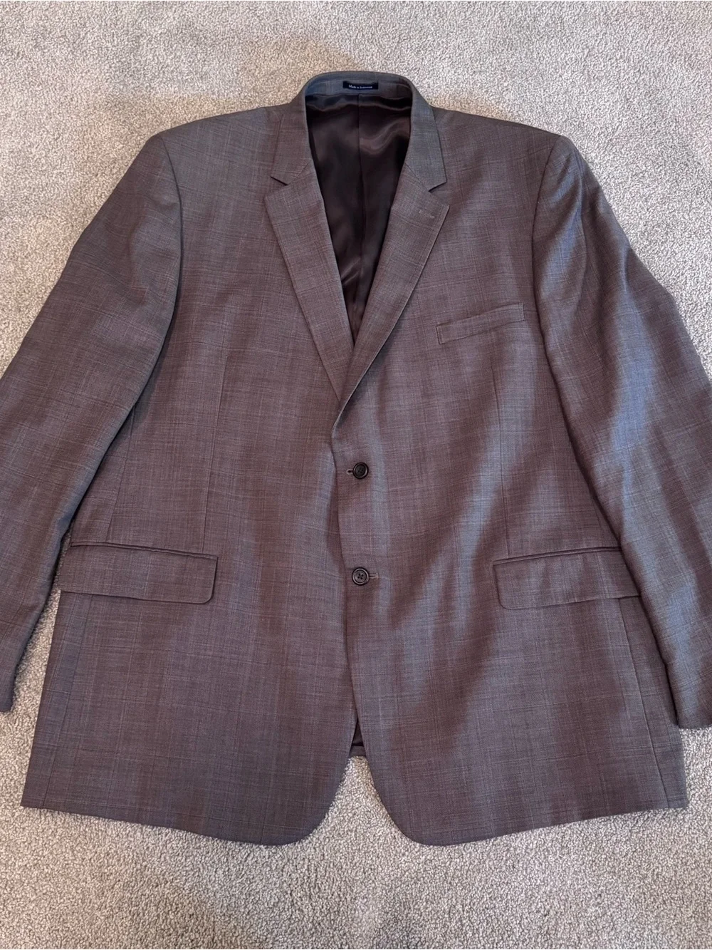 Pronto Uomo Sport Coat Blazer Mens 54L 100% Wool Brown Suit Jacket